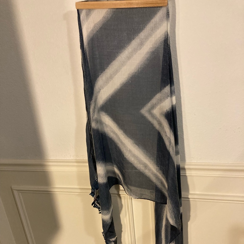 Blue and White Extra Long Scarf